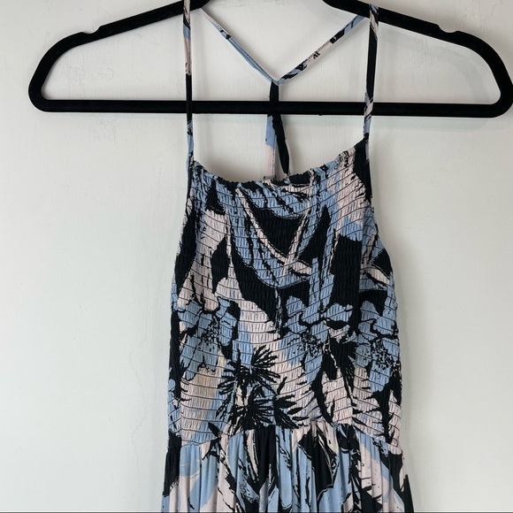Free People Heat Wave Palm Print Maxi Dress Sz Medium Tiered Boho - Picture 8 of 16